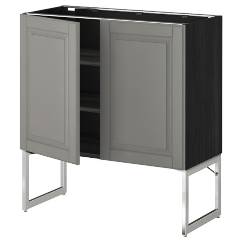 Напольный шкаф с полками, 2 двери МЕТОД черный артикуль № 390.145.53 в наличии. Интернет каталог IKEA Республика Беларусь. Недорогая доставка и соборка.