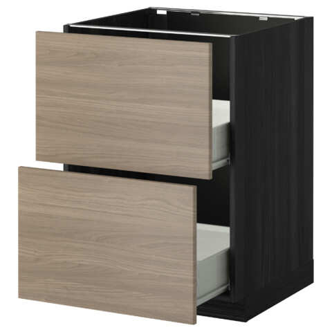 Напольный шкаф 2 фронтальные панели/2 средняя ящик МЕТОД / ФОРВАРА черный артикуль № 999.129.43 в наличии. Интернет сайт IKEA Республика Беларусь. Быстрая доставка и установка.