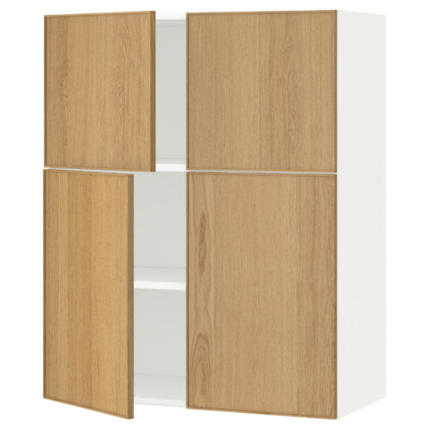 Навесной шкаф с полками, 4 дверцы МЕТОД белый артикуль № 292.255.89 в наличии. Online каталог IKEA Минск. Быстрая доставка и установка.