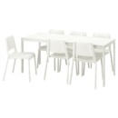Стол и 6 стульев, белый/белый 120/180 см IKEA VANGSTA ВАНГСТА / TEODORES ТЕОДОРЕС 694.830.29