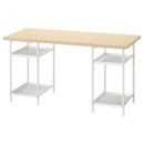 Письменный стол, 140×60 см, под сосну, белый IKEA MITTCIRKEL, SPÄND 995.690.07