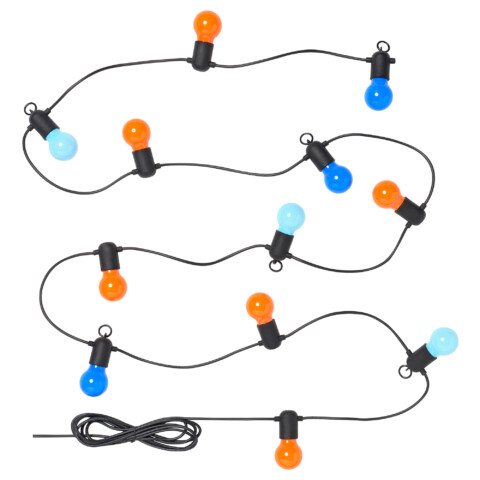 Гирлянда, 12 светодиодов, для сада, разноцветный IKEA SOLVINDEN 205.931.66