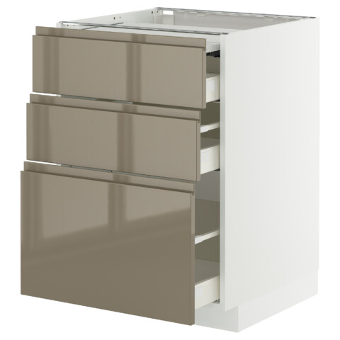 Напольный шкаф с выдвижной панелью, 3 ящиками IKEA METOD МЕТОД, MAXIMERA МАКСИМЕРА 195.765.87