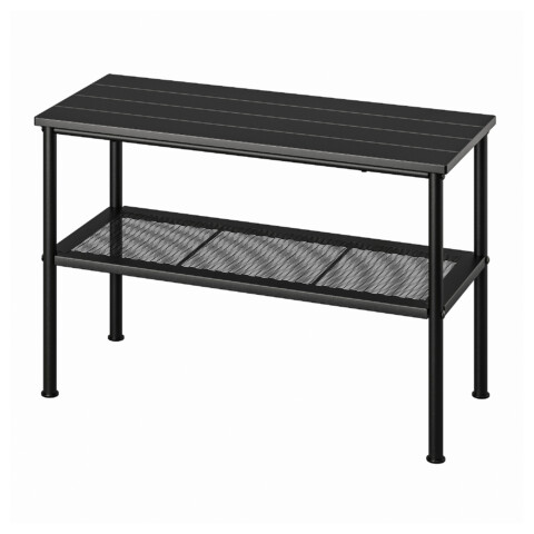 Скамья с полкой для обуви, черный, 79x35x52 см IKEA NIPÅSEN 205.861.42