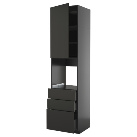 Высокий шкаф для духовки, дверь, 3 ящика IKEA METOD МЕТОД, KNIVSHULT 995.867.47