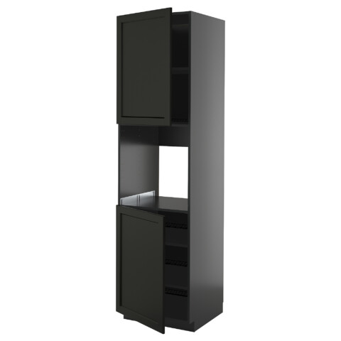 Высокий шкаф для духовки, 2 дверцы, полки IKEA METOD МЕТОД 495.888.24