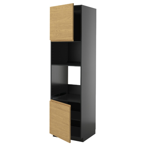 Высокий шкаф для духовки, СВЧ, 2 дверцы, полки IKEA METOD МЕТОД 995.873.08