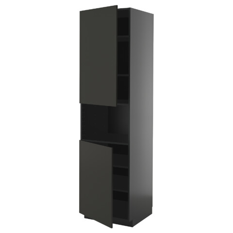 Высокий шкаф для СВЧ, 2 дверцы, полки IKEA METOD МЕТОД 495.883.10